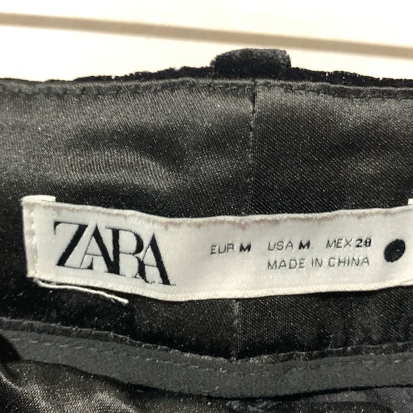 Zara Crushed Velvet Black Pants - Picture 6 of 8